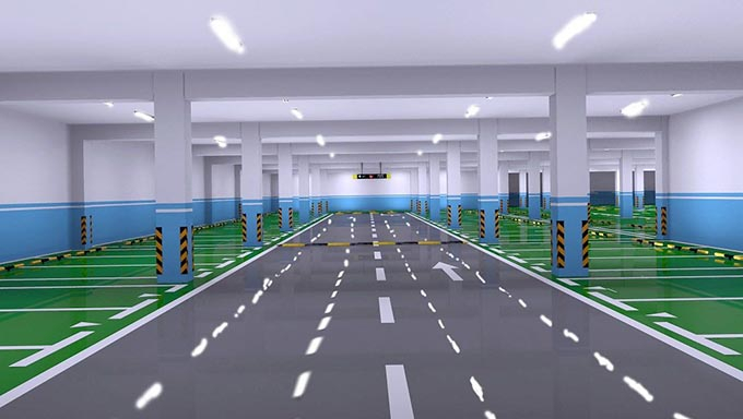 哈爾濱地下車(chē)庫(kù)劃線(xiàn)施工